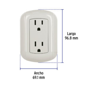 Contacto de sobreponer duplex 2 polos tierra