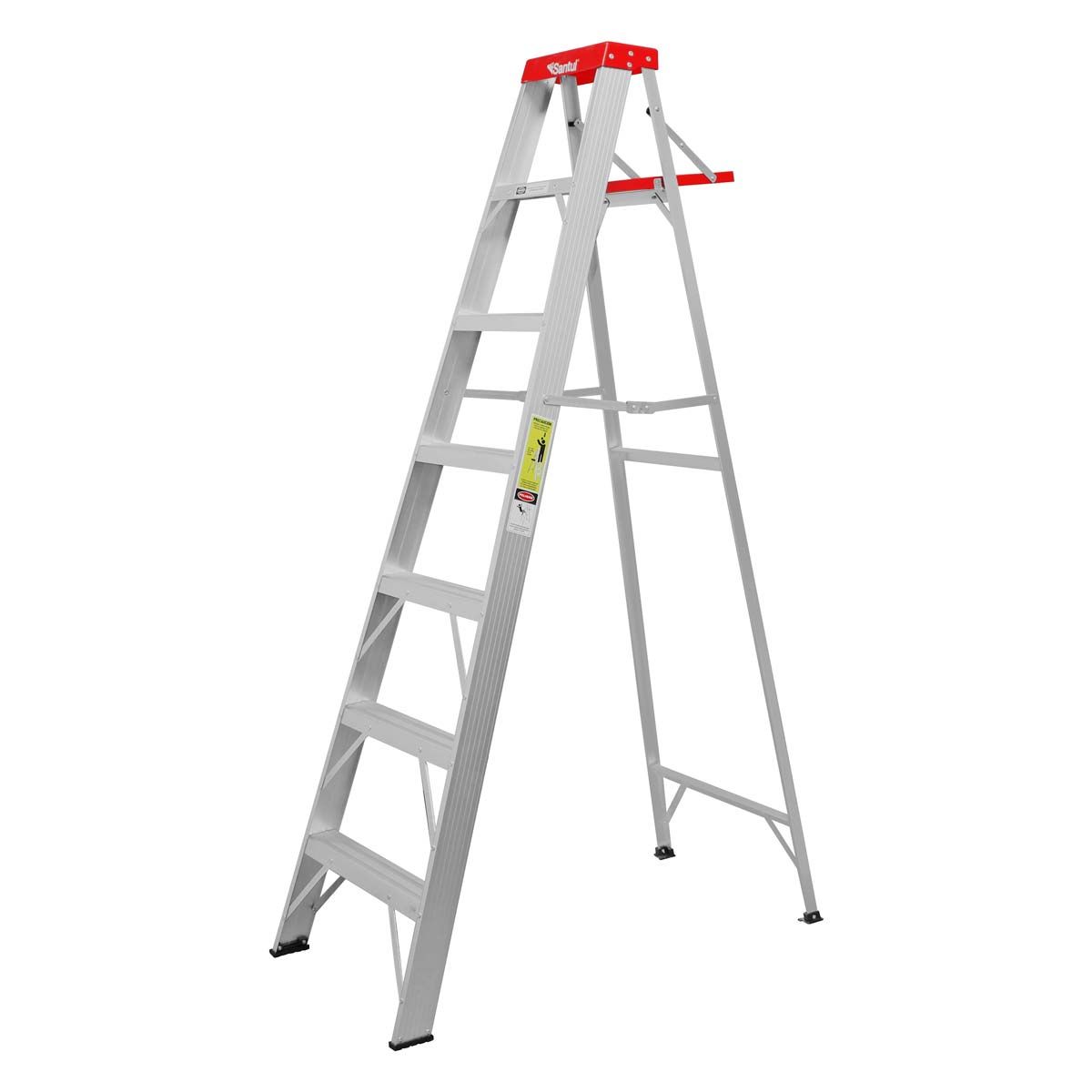 Escalera de tijera 150kg 6 Escalones Altura 2.1m Alcance 3.4m Reforzada