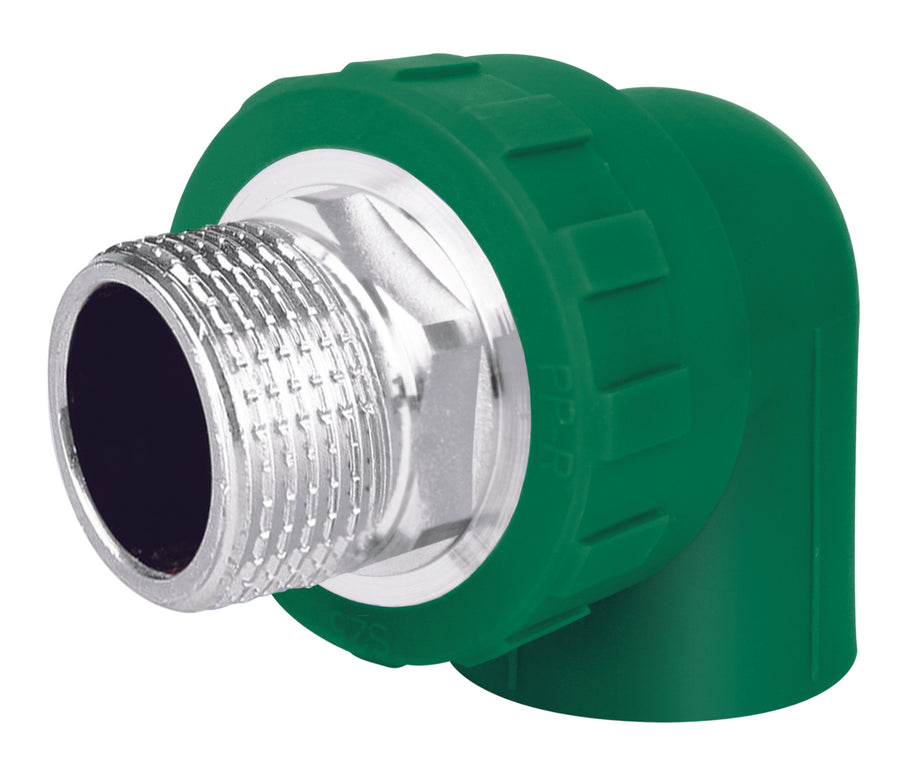 Codo Conector Pipa de 90° de PPR 3/4" 25mm rosca exterior