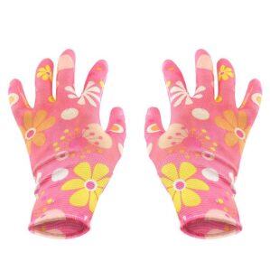 Guantes de Jardineria Mujer Nitrilo Medianos Rosas