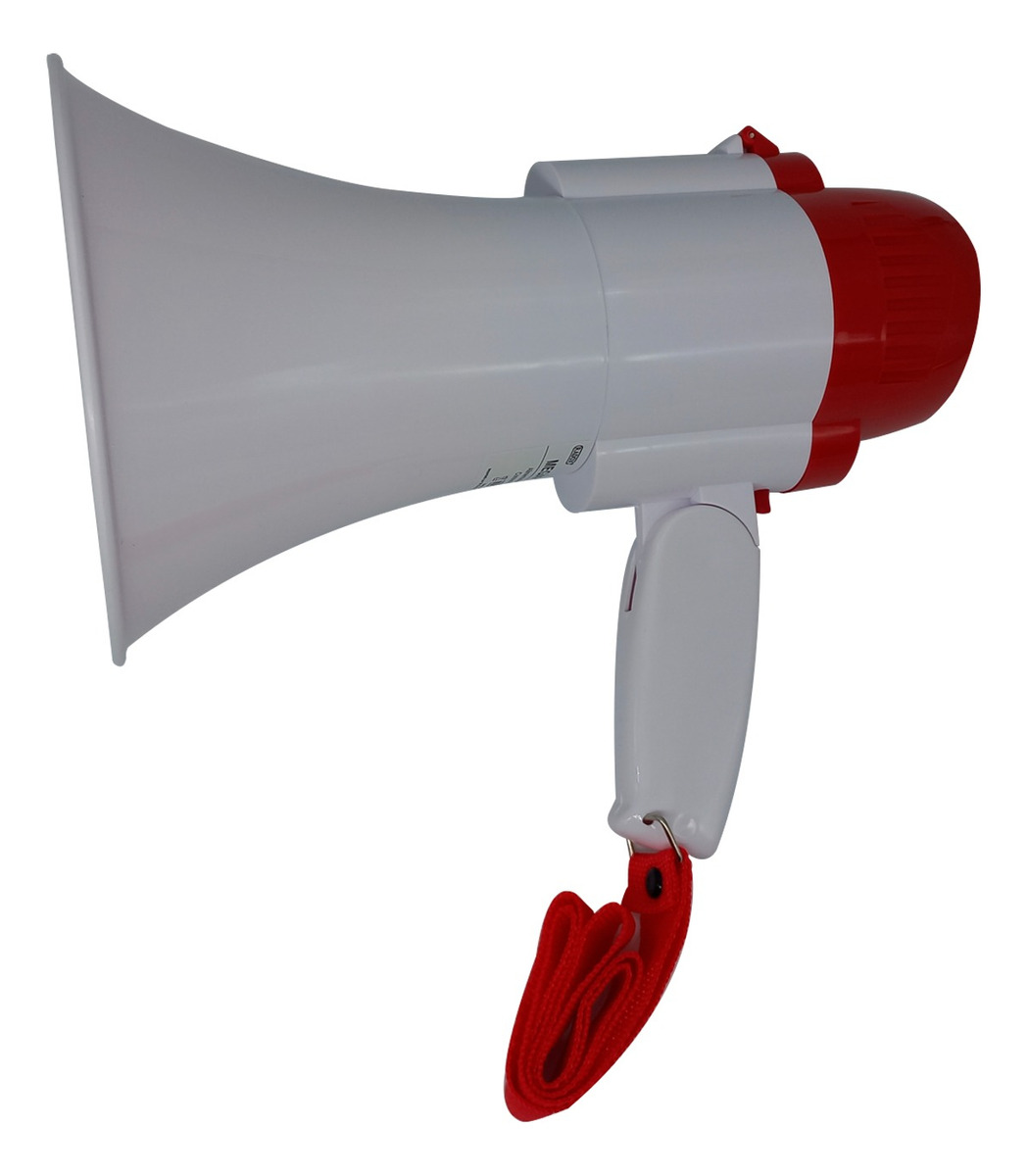 Megáfono Con Grabador Reproductor Sirena Recargable 6"