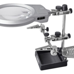 Estación Para Soldar Con Lupa Luz Led Soporte De Cautin