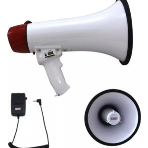 Megáfono Con Micrófono Sirena Recargable 25w 9"