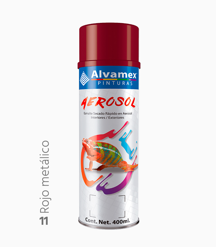 Pintura en aerosol Rojo Metalico Alvamex