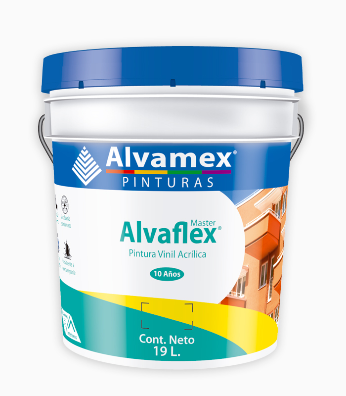 Cubeta Pintura Vinilica AlvaFlex Semimate Blanco 19L