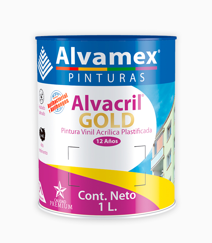 Pintura Vinilica Alvacril Plastificada Sanitada Azul Griego 1L