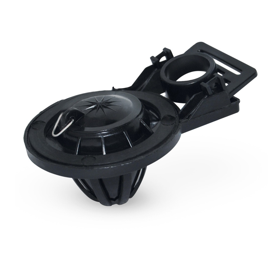 Sapo 2" para WC PVC Negro con cadena plastica Economico