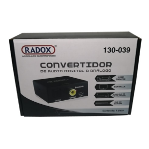 Convertidor Audio Optico Digital a Analógico - Coaxial / Toslink a RCA