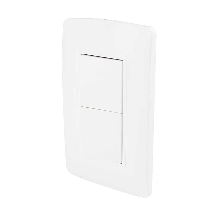 Placa Armada Apagador Doble Toscana Blanco