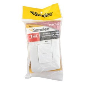 Placa Armada Contacto y Apagador Doble Toscana Blanco