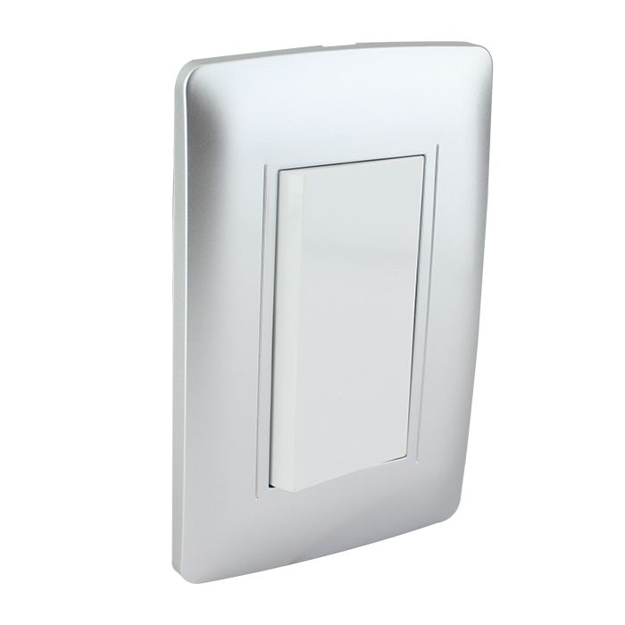 Placa Armada Apagador de Escalera Toscana Plata