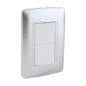Placa Armada Doble Apagador Toscana Plata