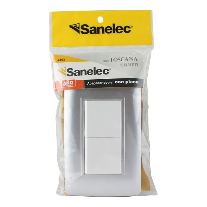 Placa Armada Apagador Sencillo y Escalera Toscana Plata