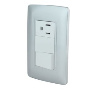 Placa Armada Contacto y Doble Apagador Toscana Plata