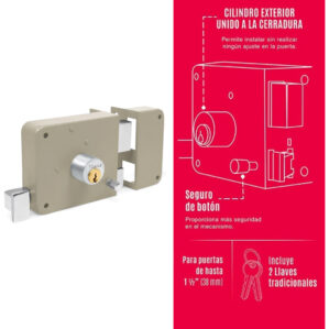 Cerradura de Sobreponer Clasica Derecha