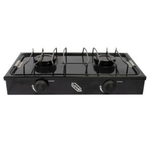 Parrilla estufa de gas de sobreponer 2 quemadores Negra iusa