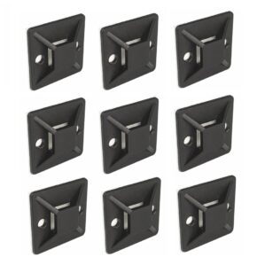 Pack 100 Piezas de Base Autoadherible para cinchos 3x3cm Negros