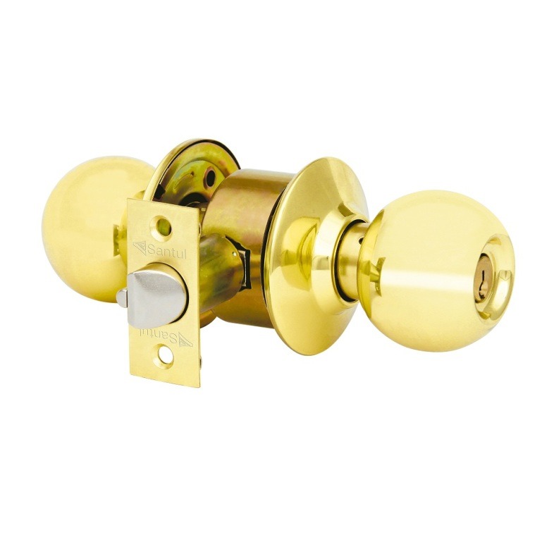 Cerradura Laton Brillante Esfera Recamara