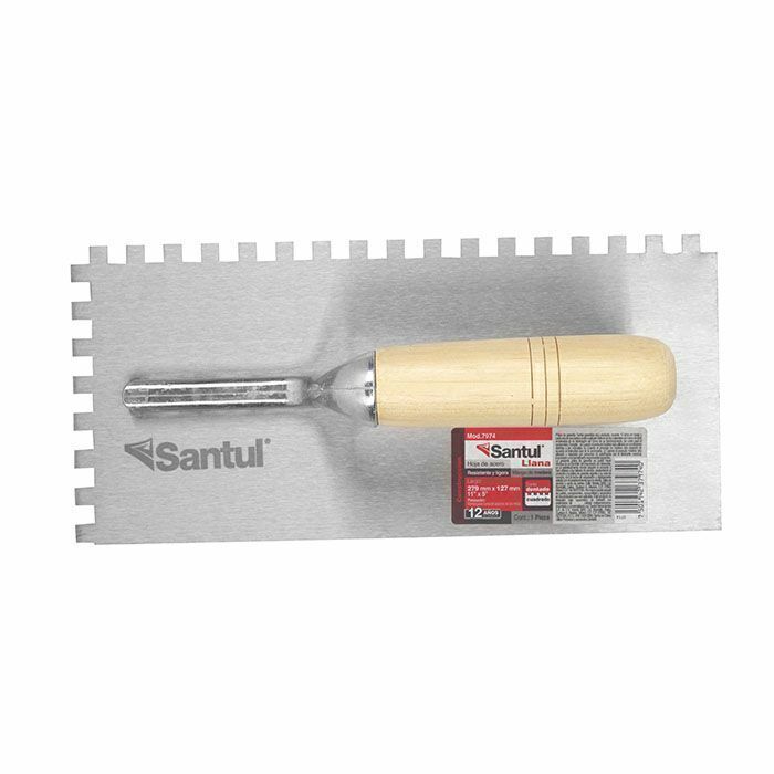 Llana mango canto dentado cuadrado 1/4" de 10 remaches