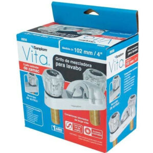 Llave Mezcladora Lavabo Cuello Corto Manerales de Acrilico