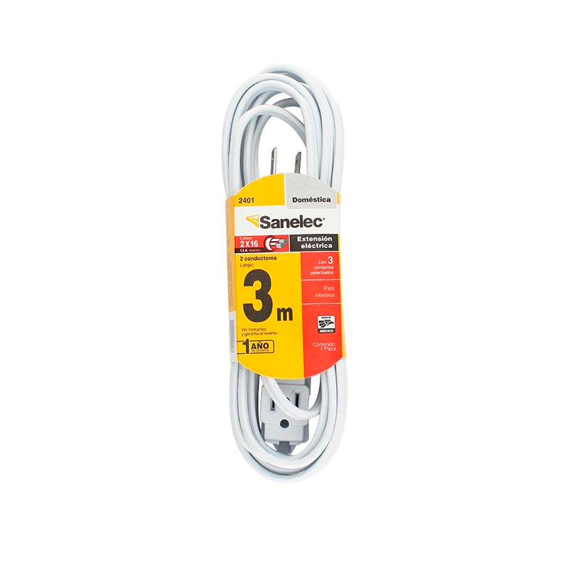Extension Electrica Domestica 3m Blanca