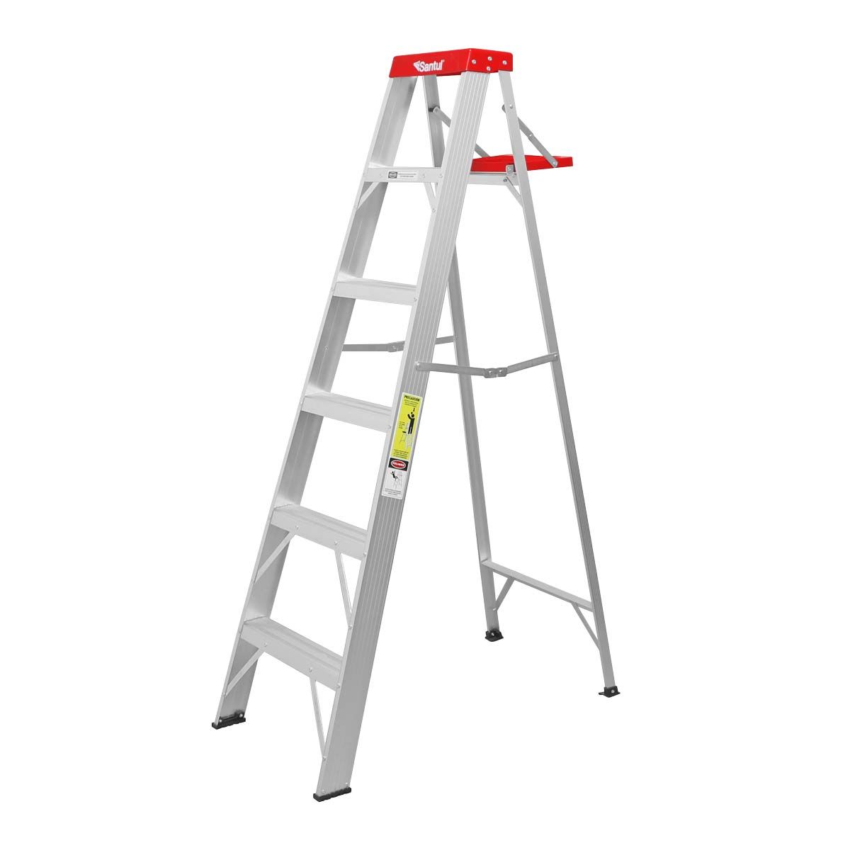 Escalera de tijera 150kg 5 Escalones Altura 1.8m Alcance 3m Reforzada