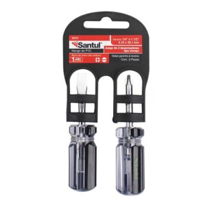 Juego de 2 Desarmadores Tipo Trompo Cruz y Plano 1/4