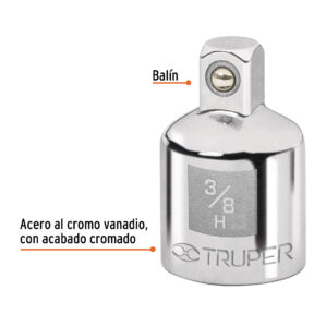 Adaptador para matraca de cuadro 3/8" a cuadro 1/4"