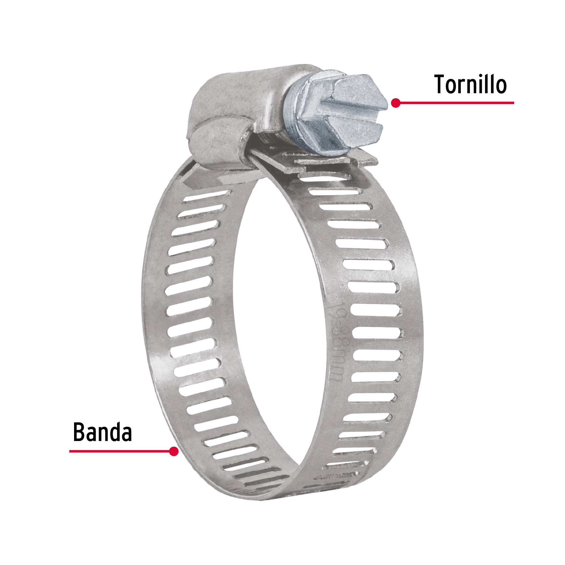 Pack 10 Pzas de Abrazadera sin fin reforzada de 3/4 a 1-1/2"