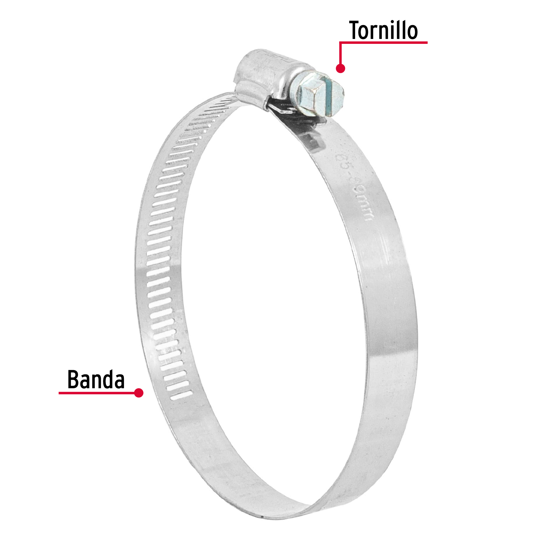 Abrazadera reforzada #48 de 2-9/16 - 3-1/2" bolsa 5 pzas