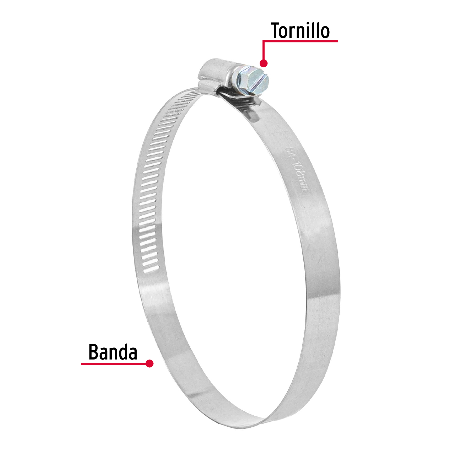 Abrazadera reforzada 3-5/16 a 4-1/4" bolsa 5 pzas