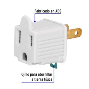 Pack 2 Piezas de Adaptador 3 a 2 Color blanco Volteck