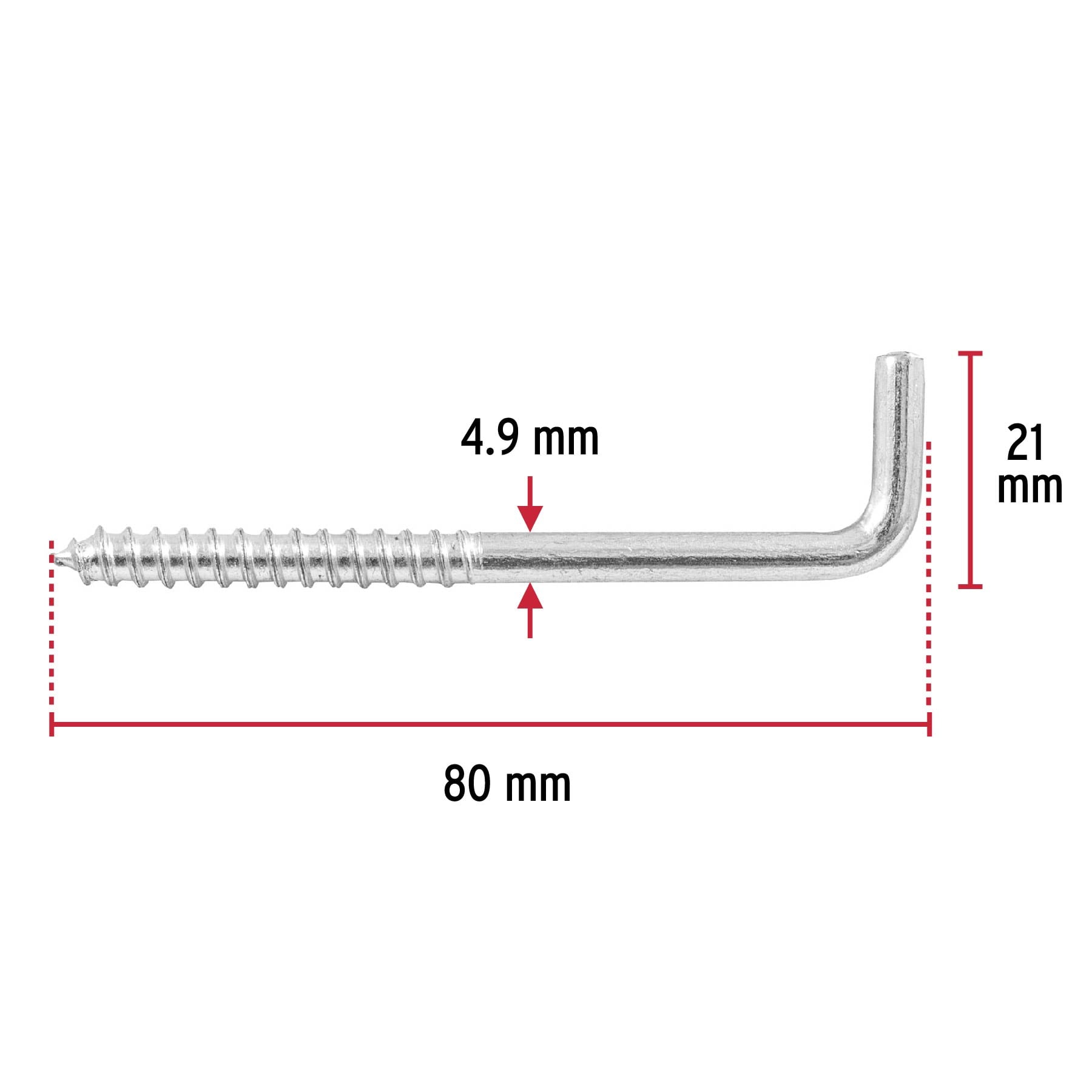 Alcayata roscada 22x110 bolsa con 144 piezas