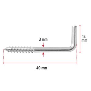 Alcayata roscada 18x50 bolsa con 144 piezas