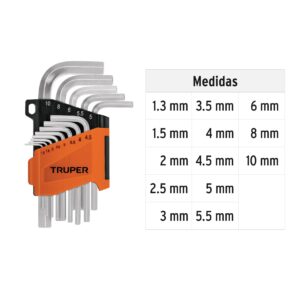 Juego de 13 llaves Allen milimetricas con organizador