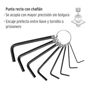 Juego de 8 llaves Allen tipo llavero standard Pretul