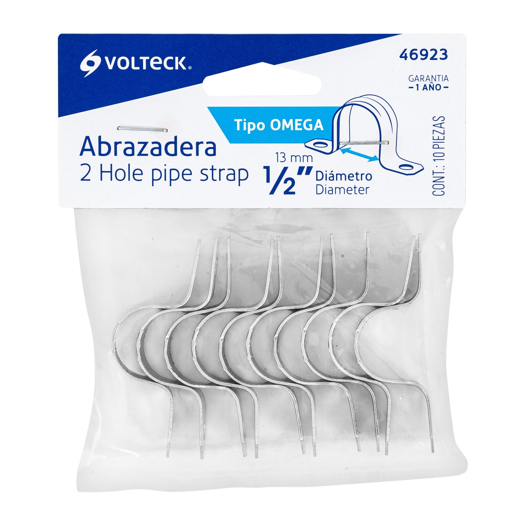 Pack de 10 Abrazaderas Omega 1/2"