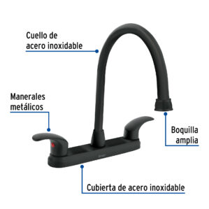 Mezcladora para fregadero de Palanca Negro