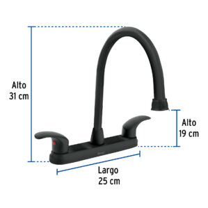 Mezcladora para fregadero de Palanca Negro