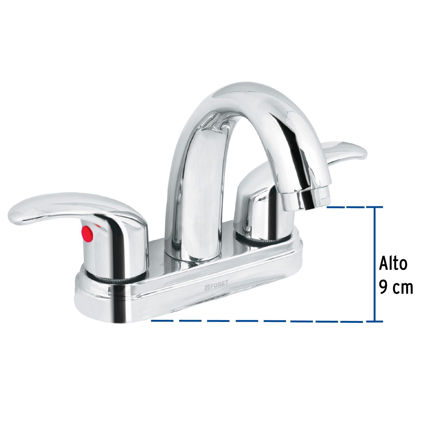 Mezcladora Lavabo de 4" Nariz Curva