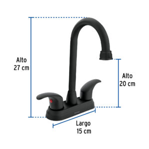 Mezcladora lavabo palanca cuello tipo bar Negro