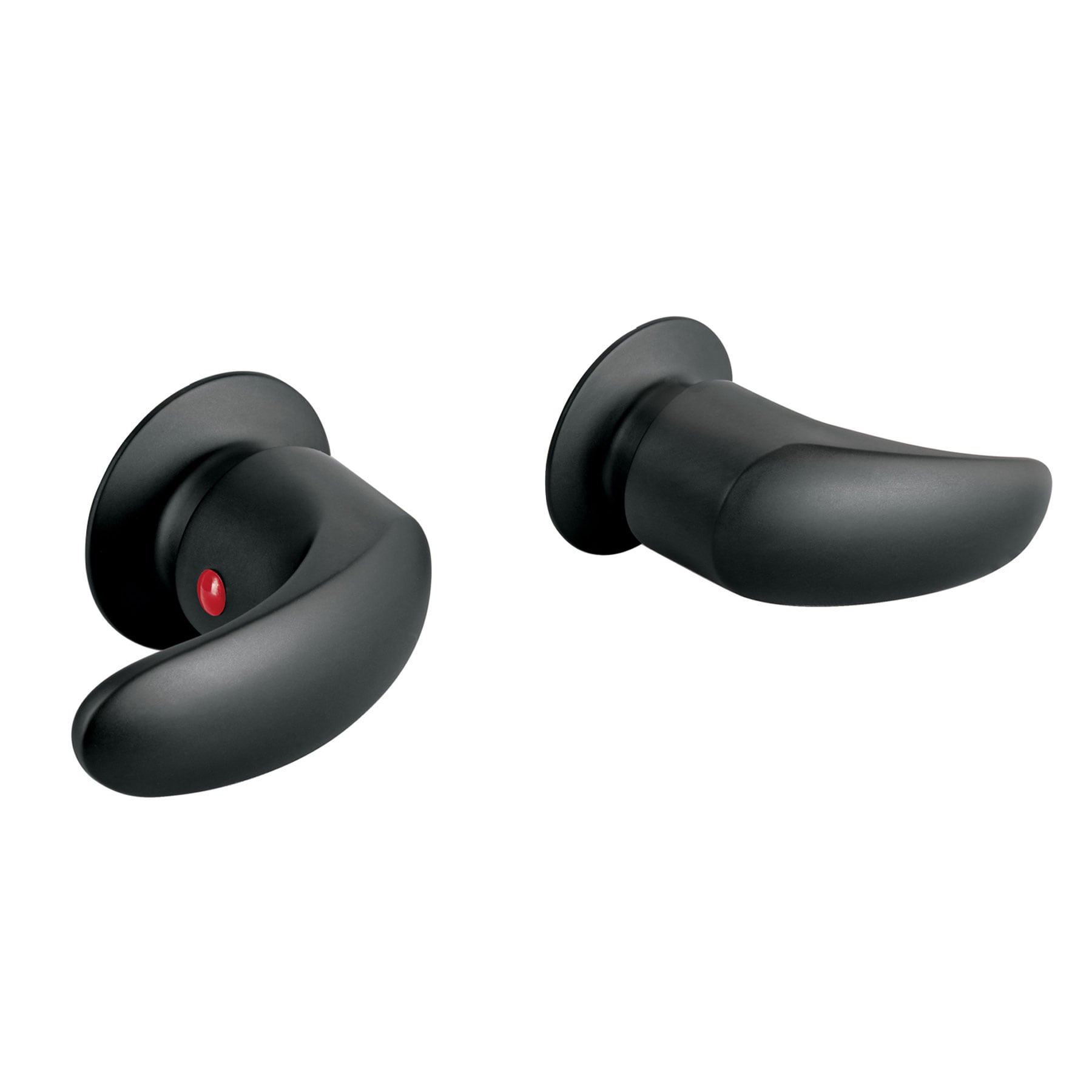 Juego de 2 manerales grandes palanca regadera Negro mate Aqua