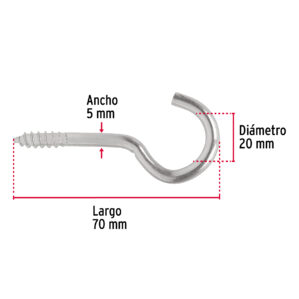 Armella abierta 22 x 100 bolsa con 72pzas