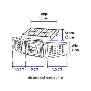 Luminario Solar LED 8W con sensor de movimiento Volteck