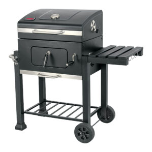 Asador de carbon de 24' con tapa, negro, Fiero