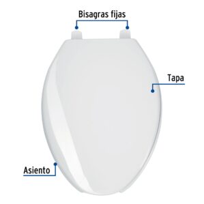Asiento alargado para WC Blanco
