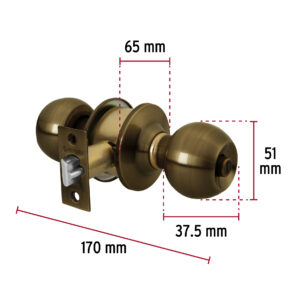 Cerradura Antigua Esfera Cilindrico Recamara Hermex Basic