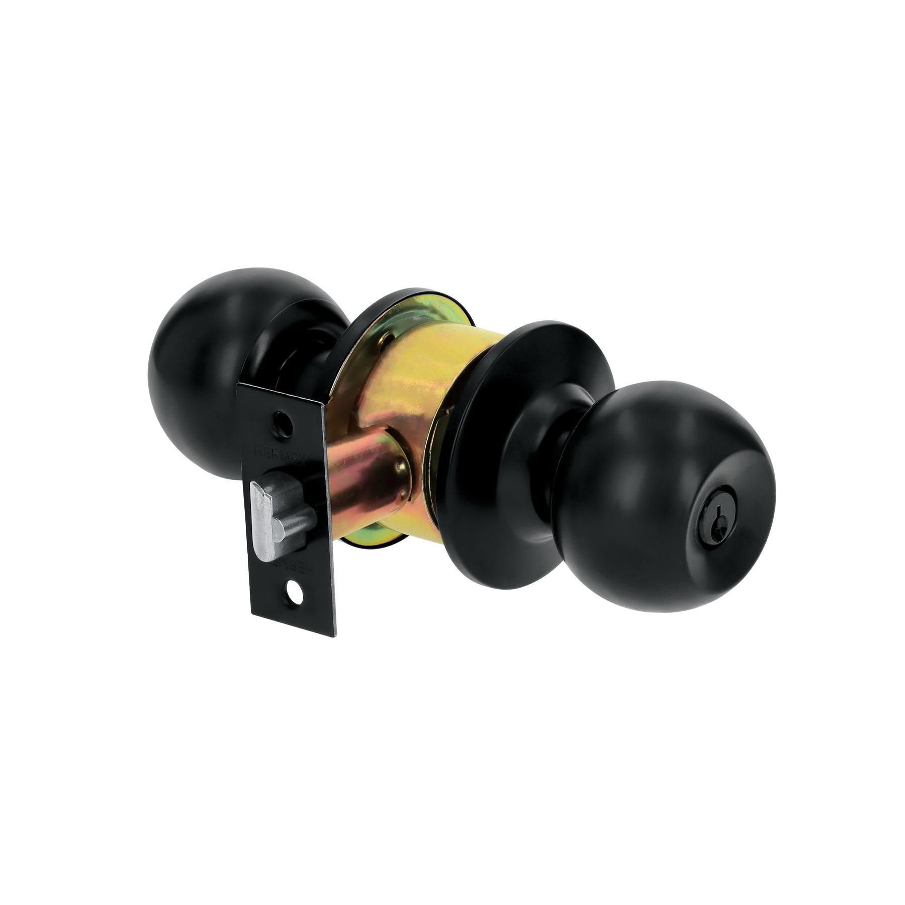 Cerradura en Negro Esfera Cilindrico Recamara Hermex Basic