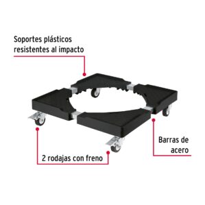 Base con ruedas ajustable para transporte muebles linea blanca