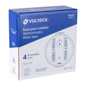 Base CFE para Medidor 4 terminales de Laton Volteck